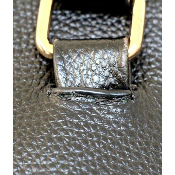 LRG ERICA ANENBERG BLACK GENUINE LEATHER TURN LOCK SATCHEL SHOULDER BAG HANDBAG - Picture 8 of 12